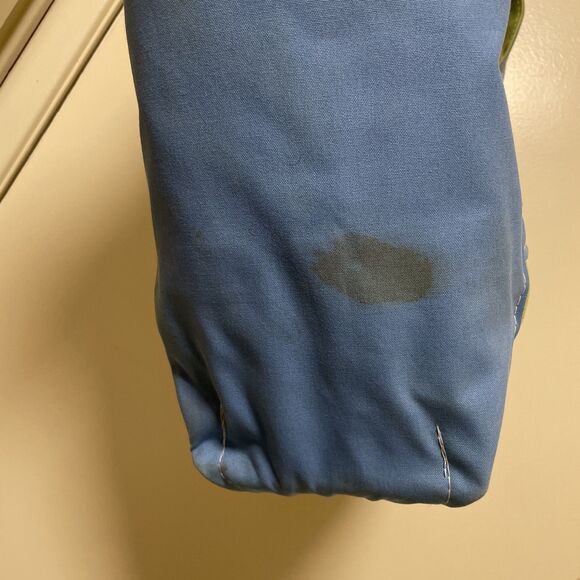 VTG 90’s LL BEAN Boat And Tote Large Made In USA  Stiff Green Blue Canvas - Picture 6 of 12